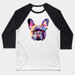 Geometric French Bulldog No. 2: Light (on a no fill background) Baseball T-Shirt